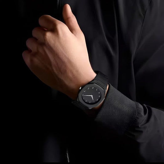 Professional Black Arabic Aura Watch With Eastern Arabic Numerals