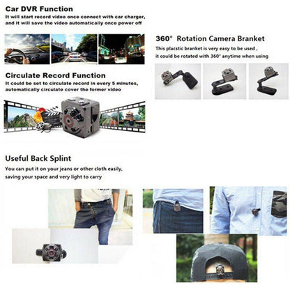 Mini Camera with Infrared Night Vision and 1080P HD Recording